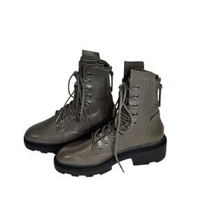 ASH Leather Women's Maddox Size 40 Lace-Up Boots Chunky Heel Narrow Ankles